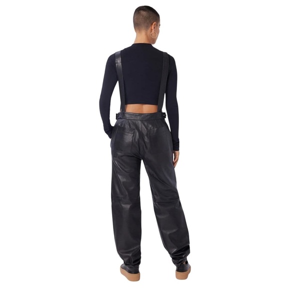 NEW Revolve LITA by Ciara Lambskin Leather Overalls in Black Size 24 $448 Retail - Picture 7 of 9